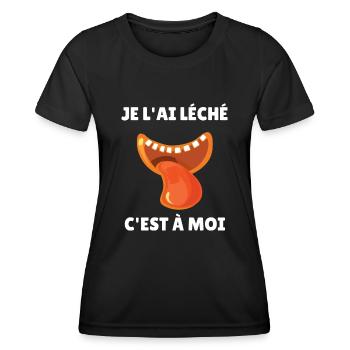 je l'ai léché c'est à moi - T-shirt sport Femme - noir - Devant - AI Model Female 172 light (172cm)