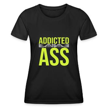 Tennis Dicton accro au cul pour joueur de tennis - T-shirt sport Femme - noir - Devant - AI Model Female 172 light (172cm)