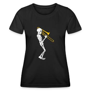 Trombone Skeleton Trombonist Trombones - Women's Functional T-Shirt - black - Front - AI Model Female 172 light (172cm)