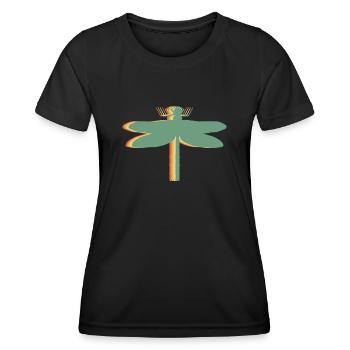 Libellen retro Insekten Libelle - Frauen Funktions-T-Shirt - Schwarz - Vorne - AI Model Female 172 light (172cm)