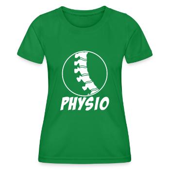 Physio Spine Physiotherapist - Women's Functional T-Shirt - kelly green - Front - AI Model Female 172 dark (172cm)