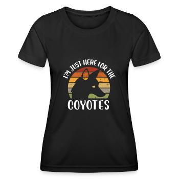 Je suis juste ici pour les coyotes Design pour un coyote - T-shirt sport Femme - noir - Devant - AI Model Female 172 light (172cm)