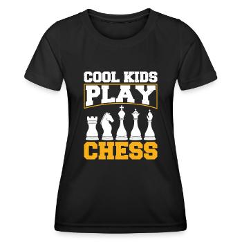 Schachschachkern Schachboxing Geschenk Für Kinder - Frauen Funktions-T-Shirt - Schwarz - Vorne - AI Model Female 172 light (172cm)