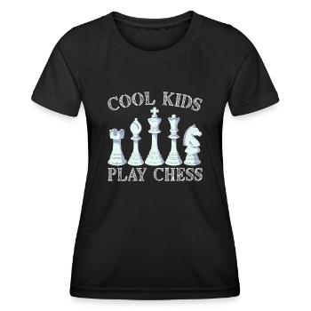 Schachschachkern Schachboxing Geschenk Für Kinder - Frauen Funktions-T-Shirt - Schwarz - Vorne - AI Model Female 172 light (172cm)