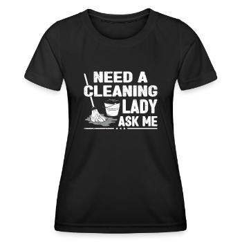 Cleaning lady Cleaners Cleaning specialist - Women's Functional T-Shirt - black - Front - AI Model Female 172 light (172cm)
