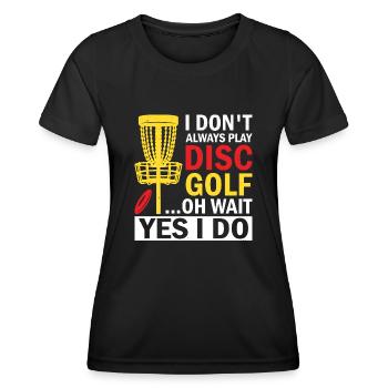 Disc Golf Frisbee Golf pour hommes et femmes - T-shirt sport Femme - noir - Devant - AI Model Female 172 light (172cm)