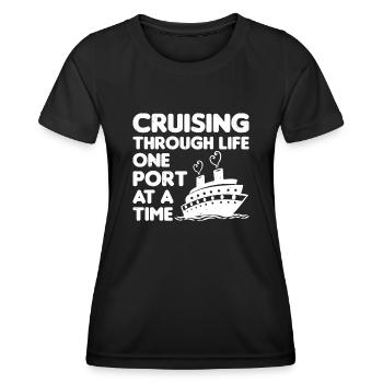 Coole Kreuzfahrt Kreuzfahrtschiff Familienurlaub - Frauen Funktions-T-Shirt - Schwarz - Vorne - AI Model Female 172 light (172cm)