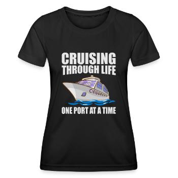 Coole Kreuzfahrt Kreuzfahrtschiff Familienurlaub - Frauen Funktions-T-Shirt - Schwarz - Vorne - AI Model Female 172 light (172cm)