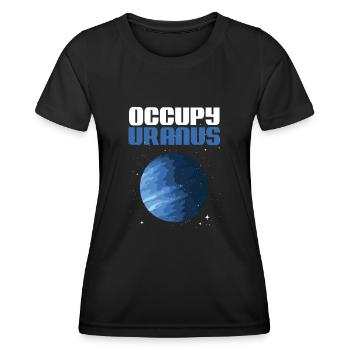 Uranus - Frauen Funktions-T-Shirt - Schwarz - Vorne - AI Model Female 172 light (172cm)