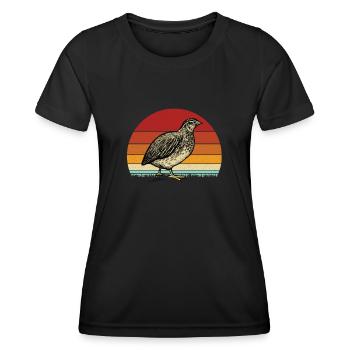 Wachtel Vogel Geschenk - Frauen Funktions-T-Shirt - Schwarz - Vorne - AI Model Female 172 light (172cm)
