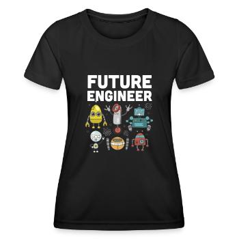 Roboter - Frauen Funktions-T-Shirt - Schwarz - Vorne - AI Model Female 172 light (172cm)
