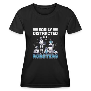 Roboter - Frauen Funktions-T-Shirt - Schwarz - Vorne - AI Model Female 172 light (172cm)