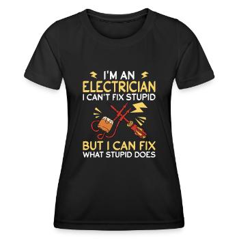 Electrician Electronics Technician Electrical Engineer - Women's Functional T-Shirt - black - Front - AI Model Female 172 light (172cm)