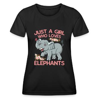 Bébé éléphant pour filles - T-shirt sport Femme - noir - Devant - AI Model Female 172 light (172cm)
