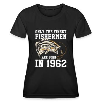 Né en 1962 Pêche Pêcheurs Pêcheurs Pêche - T-shirt sport Femme - noir - Devant - AI Model Female 172 light (172cm)
