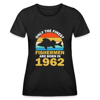 Né en 1962 Pêche Pêcheurs Pêcheurs Pêche - T-shirt sport Femme - noir - Devant - AI Model Female 172 light (172cm)