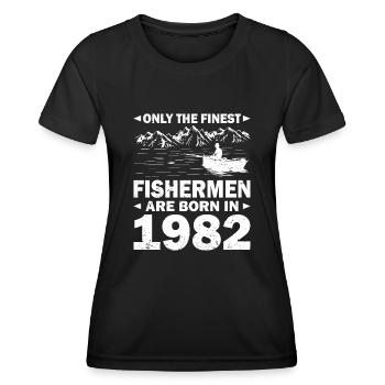 Né en 1962 Pêche Pêcheurs Pêcheurs Pêche - T-shirt sport Femme - noir - Devant - AI Model Female 172 light (172cm)