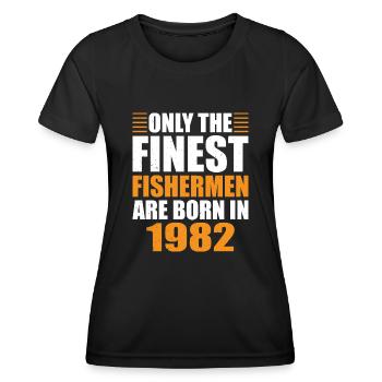 Né en 1962 Pêche Pêcheurs Pêcheurs Pêche - T-shirt sport Femme - noir - Devant - AI Model Female 172 light (172cm)