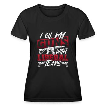 Oil Guns With Liberal Tear 2nd Amendment Gun Right - Women's Functional T-Shirt - black - Front - AI Model Female 172 light (172cm)