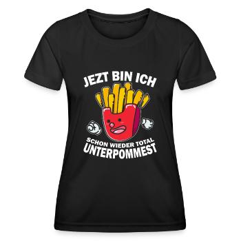 Pommes Frites Pommes Fast Food Ketchup Mayo - Frauen Funktions-T-Shirt - Schwarz - Vorne - AI Model Female 172 light (172cm)