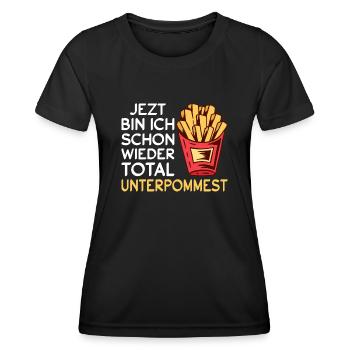 Pommes Frites Pommes Fast Food Ketchup Mayo - Frauen Funktions-T-Shirt - Schwarz - Vorne - AI Model Female 172 light (172cm)