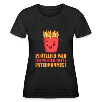 Pommes Frites Pommes Fast Food Ketchup Mayo - Frauen Funktions-T-Shirt - Schwarz - Vorne - AI Model Female 172 light (172cm)