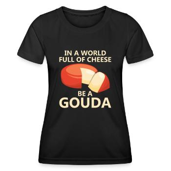 Cheese Gouda Ricotta Clothing - Women's Functional T-Shirt - black - Front - AI Model Female 172 light (172cm)