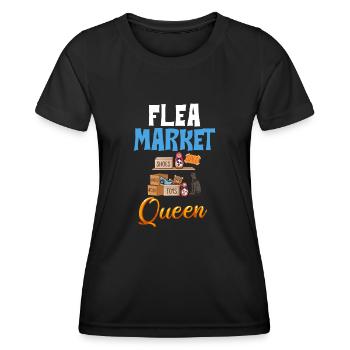 Flea Market Flea Market Funny Articles Market - Women's Functional T-Shirt - black - Front - AI Model Female 172 light (172cm)