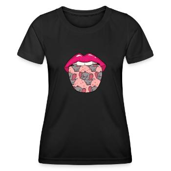 Elefant Zunge - Frauen Funktions-T-Shirt - Schwarz - Vorne - AI Model Female 172 light (172cm)