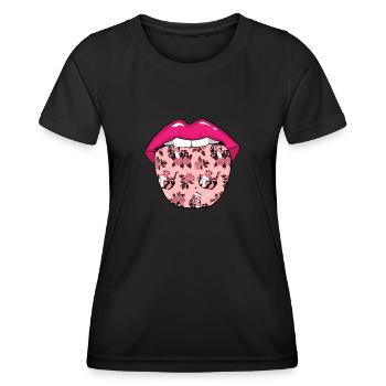 Schlange Zunge - Frauen Funktions-T-Shirt - Schwarz - Vorne - AI Model Female 172 light (172cm)