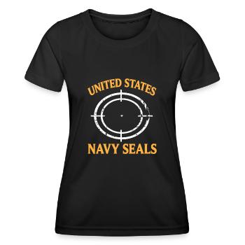 United States Navy SEALS Retro Patriotic Navy - T-shirt sport Femme - noir - Devant - AI Model Female 172 light (172cm)