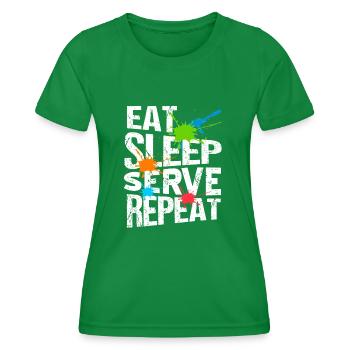 EAT Sleep Serve Répéter Retro Navy Seals Army - T-shirt sport Femme - vert - Devant - AI Model Female 172 dark (172cm)