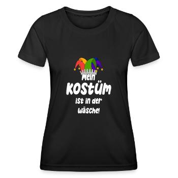 Mein Kostüm ist in der Wäsche - Frauen Funktions-T-Shirt - Schwarz - Vorne - AI Model Female 172 light (172cm)