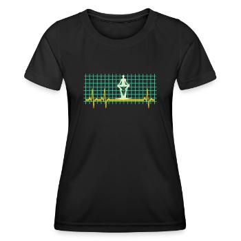 Acroyoga EGK Acro Yoga - Frauen Funktions-T-Shirt - Schwarz - Vorne - AI Model Female 172 light (172cm)