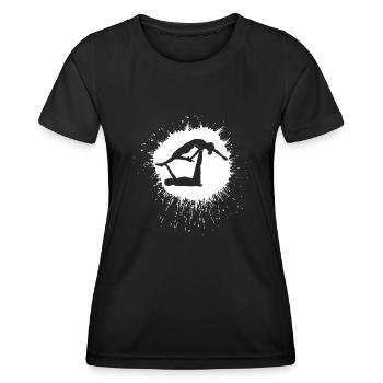 Acroyoga Meditaion Yogalehrer Acro Yoga - Frauen Funktions-T-Shirt - Schwarz - Vorne - AI Model Female 172 light (172cm)
