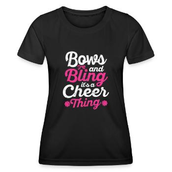 Broyer et souffler C’est une chose de joie - T-shirt sport Femme - noir - Devant - AI Model Female 172 light (172cm)
