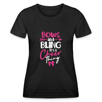 Cheerleading Cheerleader | Arches et Bling Son A - T-shirt sport Femme - noir - Devant - AI Model Female 172 light (172cm)