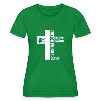 Drums Drummer Gift - T-shirt sport Femme - vert - Devant - AI Model Female 172 dark (172cm)
