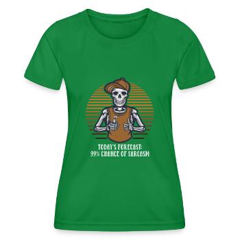 Heutzutage Prognose 99 Prozent Chance auf Sarkasmu - Frauen Funktions-T-Shirt - Kelly Green - Vorne - AI Model Female 172 dark (172cm)