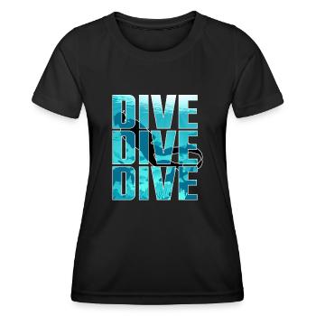 Dive Dive Dive - Women's Functional T-Shirt - black - Front - AI Model Female 172 light (172cm)