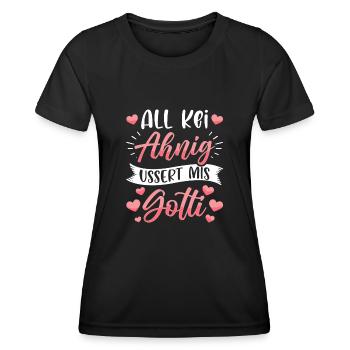 Gotti All Kei Ahnig Ussert Mis Gotti - Frauen Funktions-T-Shirt - Schwarz - Vorne - AI Model Female 172 light (172cm)