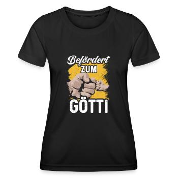 Götti Befördern Götti Fragen - Frauen Funktions-T-Shirt - Schwarz - Vorne - AI Model Female 172 light (172cm)