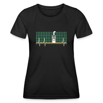 Kamin EKG Ofen Kaminofen - Frauen Funktions-T-Shirt - Schwarz - Vorne - AI Model Female 172 light (172cm)