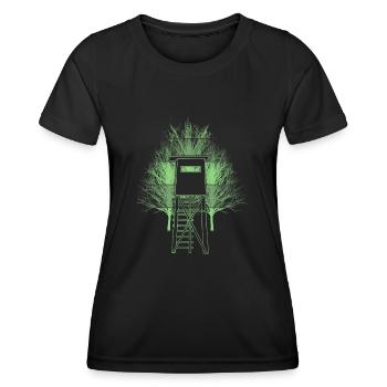 Jägerin Jagd Hochsitz Jäger - Frauen Funktions-T-Shirt - Schwarz - Vorne - AI Model Female 172 light (172cm)