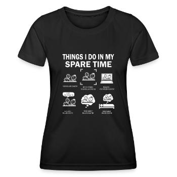 Roller Coaster Lover Lover Ce que je fais pendant mon temps libre - T-shirt sport Femme - noir - Devant - AI Model Female 172 light (172cm)