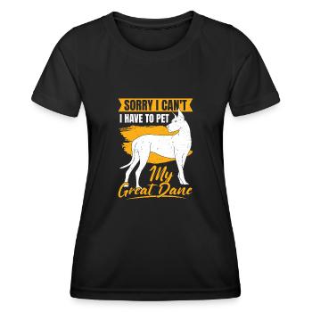 Deutsche Dogge Hund Haustier Hundehalter Geschenk - Frauen Funktions-T-Shirt - Schwarz - Vorne - AI Model Female 172 light (172cm)