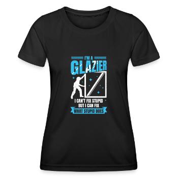 Lustiges Glaser Job Glasermeister Geschenk - Frauen Funktions-T-Shirt - Schwarz - Vorne - AI Model Female 172 light (172cm)