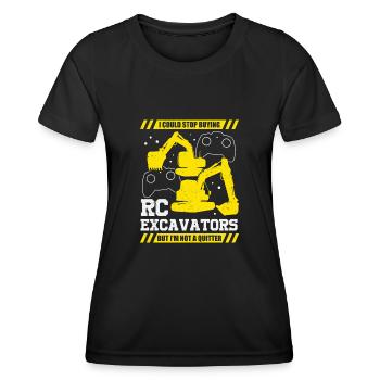 RC Ferngesteuerter Bagger Baumaschine Geschenk - Frauen Funktions-T-Shirt - Schwarz - Vorne - AI Model Female 172 light (172cm)