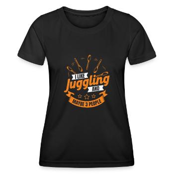 Jongleur Jonglieren Jongleurin Geschenk - Frauen Funktions-T-Shirt - Schwarz - Vorne - AI Model Female 172 light (172cm)