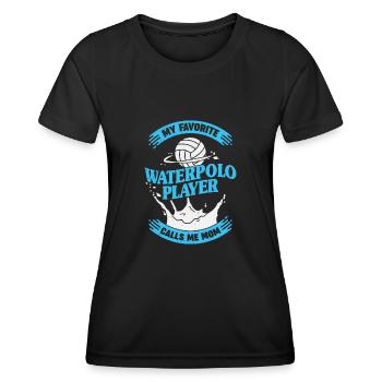 Wasserball Wasserballer Mama Mutter Geschenk - Frauen Funktions-T-Shirt - Schwarz - Vorne - AI Model Female 172 light (172cm)